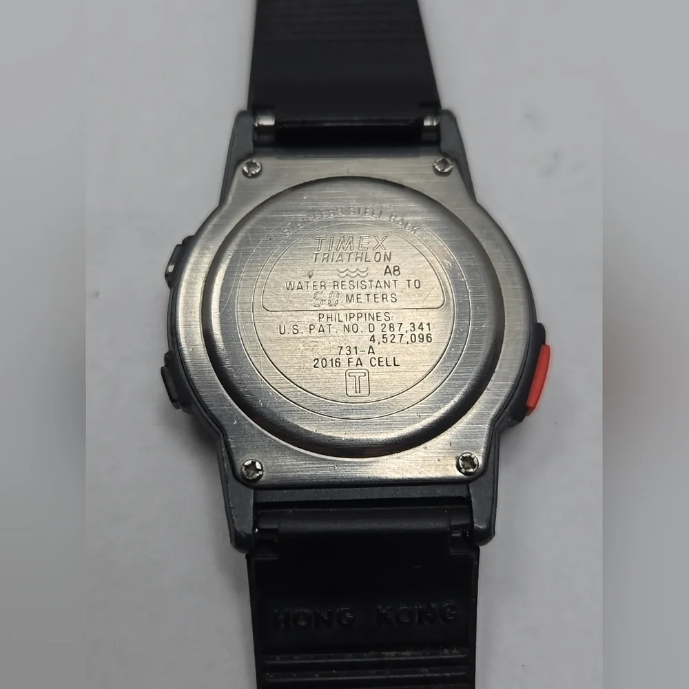 Vintage Timex 8 Lap Ironman Triathlon Digital 36mm Watch Indiglo Red New Battery